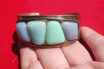 Bracelete Jay King DTR vários tons de pedra azul prata esterlina 925 - Imagem 1 de 4