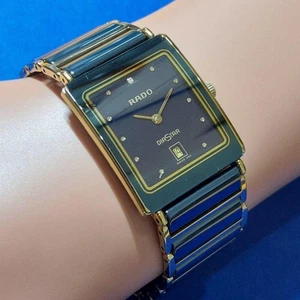 RADO Diastar 160.0281.3N Men's Quartz Watch Blue Ceramic 28mm Vintage - Working - Picture 1 of 16