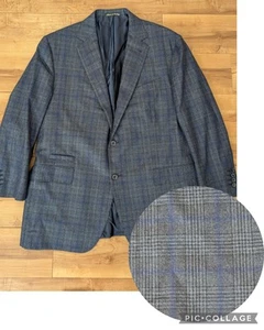 Abrigo deportivo Nicola SANTARELLI gris a cuadros 100 % lana Syd Jerome chaqueta ITALIA talla 49 - Imagen 1 de 16