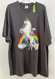 Delta Pro Weight T-Shirt KITTY CAT on UNICORN RAINBOW NEU Gr. 2XL - Bild 1 von 4
