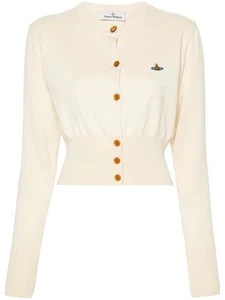 VIVIENNE WESTWOOD Bea Cropped Cardigan Medium Off White Buttons Knit Wool M - Picture 1 of 17