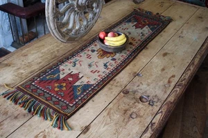 20th Century Country House Unusual Wool Zapotec Table Runner - Picture 1 of 6
