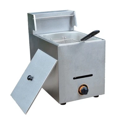 Kommerzielle Fritteuse Flüssiggas Fritteuse Edelstahl Upgrade 200°C 2800Pa 6L - Bild 1 von 4