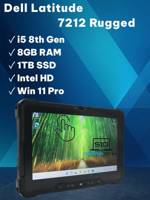 Dell Latitude 7212 Rugged Xtreme i5-7th Gen. 8GB RAM 1TB SSD Touch Stift #D25 - Bild 1 von 4