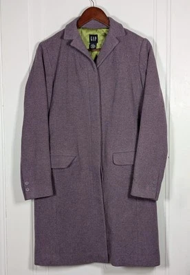 Vintage Gap Womens Wool Cashmere Blend Purple Pea Coat Long Size Small VTG - Image 1 of 4