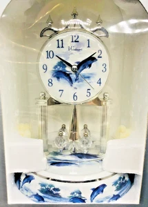 Waltham Westminster Chime Porcelain Base Dial Clock Dolphins Battery Analog NEW - Picture 1 of 20