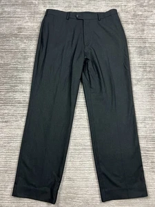 Pantalones de vestir Stafford para hombre 38x32 negro mezcla de poliéster pierna recta frente plano - Imagen 1 de 11