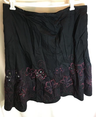 FALDA ACAMPANADA INFORMAL DE CARRERA AXCESS NEGRA MARRÓN PLATA PÚRPURA TALLA 16 38" Foto 1 de 4