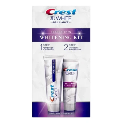 Crest 3D White Brilliance Perfection-Whitening 2Step Rare Kit Toothpaste 2x75ml - Image 1 of 2