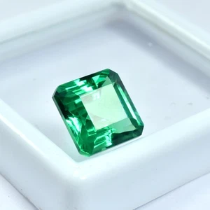 Green Garnet Natural 9.15 Ct CERTIFIED Loose Gemstone Extremely Rare Square Cut. - Picture 1 of 8