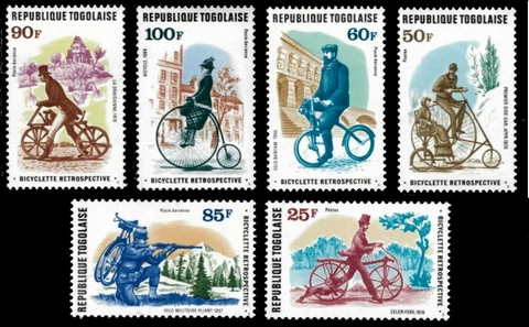 Togo 1978 - Bicycles of the Past - Set of 6 - C350-3, 1003-4 - MNH Cover