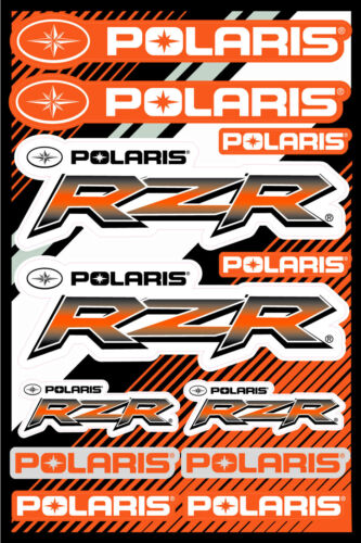 RZR Decals Polaris Razor Sticker Sheet Orange