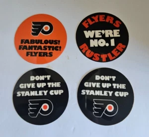 4 Vintage Philadelphia Flyers NHL Hockey Stickers from Rustler Steak House NEW - Picture 1 of 8
