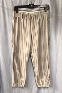 A4 NB6161 YOUTH XL - BELT LOOP PULL UP BASEBALL PANTS GRAY w/RED PINSTRIPES *NEW - Picture 1 of 6