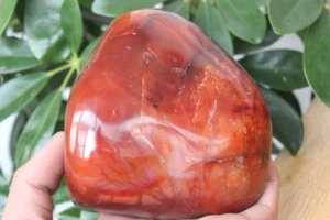993 g Piedra de Cuarzo Ágata Cornalina Roja Natural Forma Libre Losa Drusa Reiki - Imagen 1 de 17