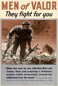 Men Of Valor - They Fight For You - 1943 - World War II - Propaganda Poster - Picture 1 of 1