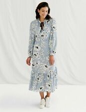 Neues AngebotM&S X GHOST STUNNING GREY PRINTED CREPE MIDAXI DRESS. SIZE 12. NWT