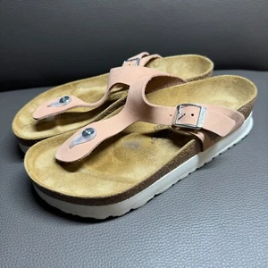 Papillio Birkenstock Gizeh Flex Platform White Vegan Sandals EU 39 Womens 8.5 US - Picture 1 of 5