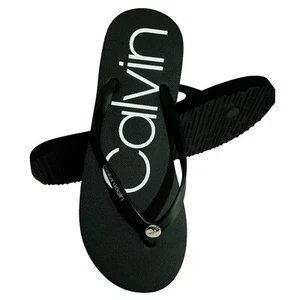 NUEVO CON ETIQUETAS SANDALIAS CHANCLAS CALVIN KLEIN PRECIO DE VENTA SUGERIDO POR EL FABRICANTE $39.99 SALYA NEGRAS PARA MUJER TALLA 7 8 10 - Imagen 1 de 6
