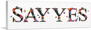 ARTCANVAS Say Yes Girls Room Decor Panoramic Canvas Art Print - Picture 1 of 11