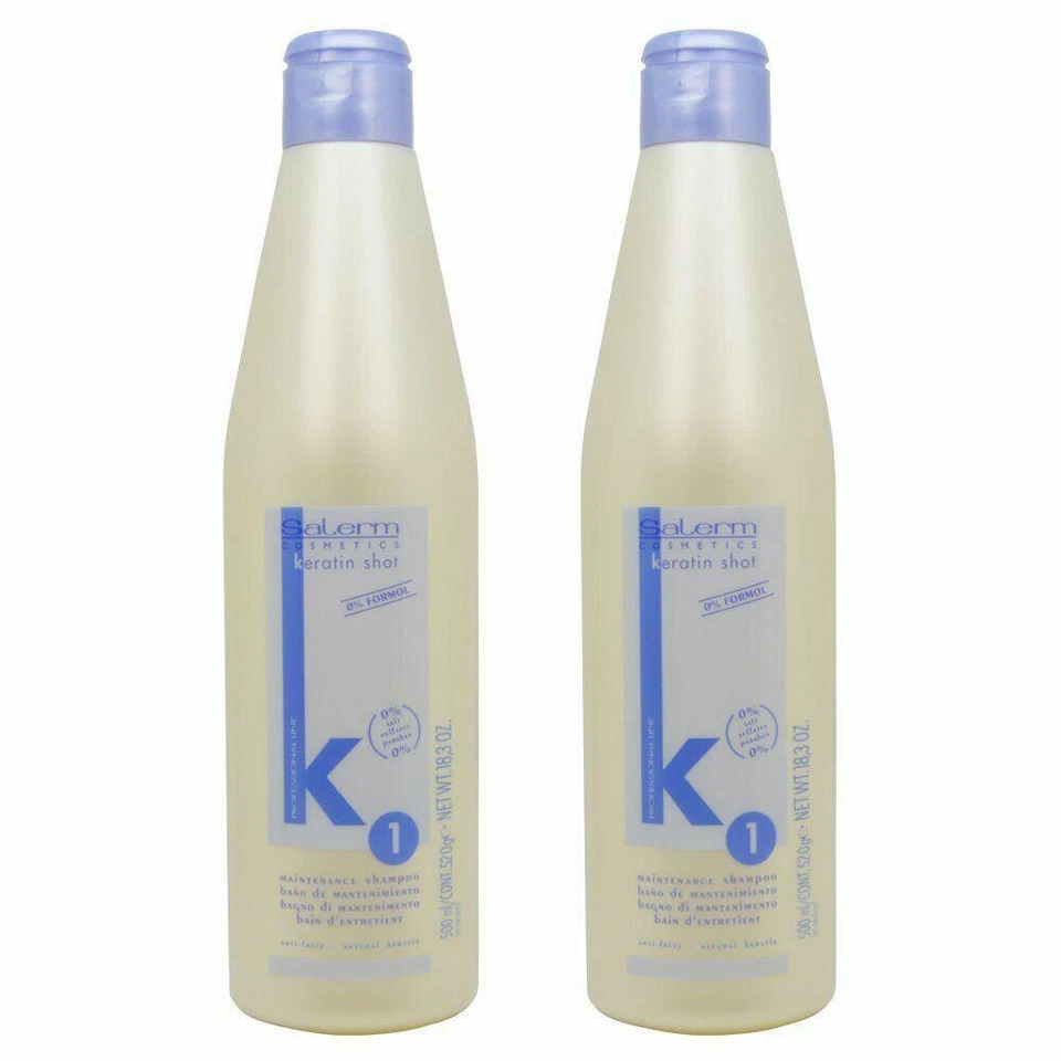 Salerm Keratin Shot 1 Maintenance Shampoo 18.3 oz / 500 ml (Pack of 2) - Image 1 of 1