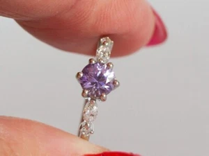 Wedding Ring 1.20 Ct Certified Sapphire Diamond Lab Created Solid 18k White Gold - Bild 1 von 8