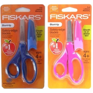 Fiskars Kids Scissors 2-Pack – Safety-Edge Blunt & Pointed Tip w/ Sheaths - Picture 1 of 3
