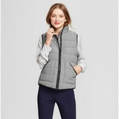 A New Day Women's Black Herringbone Quilted Lined Puffer Vest - Extra Large - Image 1 of 4