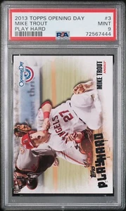 PSA 9 Mike Trout 2013 Topps Opening Day Play Hard #3 Angels - Picture 1 of 2