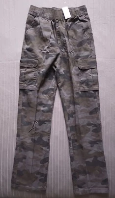 NWT The Children's Place Night Camo Cargo Pants Youth Boys Size 14 Green Pull-On - Image 1 of 4
