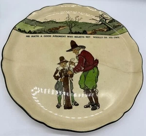 1920er Royal Doulton Teller Crombie Golf "ER HAT GUTES URTEIL..." - Bild 1 von 7