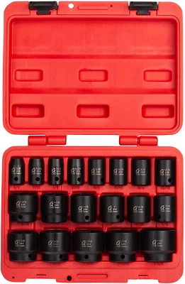 1/2 Inch Drive Impact Socket Set SAE Cr Mo Alloy Sockets Automotive Repair Tool - Image 1 of 4