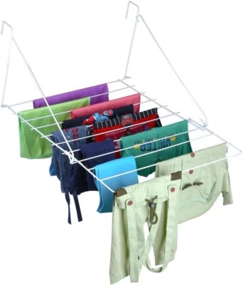 7m Over The Door Laundry Airer Drying Rack Clothes lightweight non bendable - Image 1 of 2