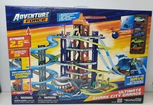 Adventure Force Ultimate Shark City Garage Diecast Track Playset 2.5 ft Tall NEW