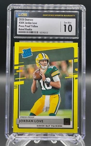 2020 Donruss #304 Jordan Love Yellow Press Proof CSG 10 - Picture 1 of 2