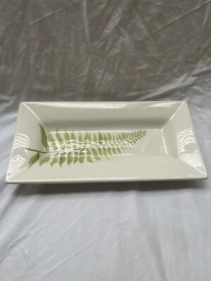 Pottery Barn папоротник белый керамический прямоугольный сервировочное блюдо лоток 14 «x 7» блюдо - Изображение 1 из 4