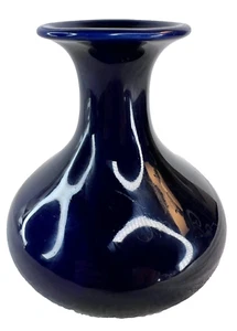 Vintage Hall Ceramic "Edgewater" Vase in Cobalt Blue - 5" - Picture 1 of 7