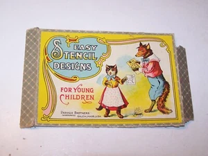 Vintage Easy Stencil Designs For Young Children Parker Brothers partial box top - Picture 1 of 4