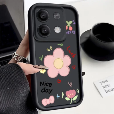 For Xiaomi Poco X6 M6 Pro Redmi Note 14 13 Pro 14T Case Cute Flowers Phone Cover - Image 1 of 4