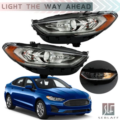 Par de faros halógenos con proyector LED DRL para Ford Fusion 2017-2019 Foto 1 de 4