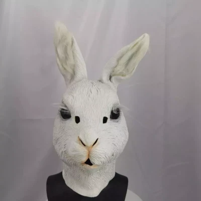 Bunny Head Realistic Mask High details Cute Rabbit Animal Mask Costume Latex - Image 1 of 3