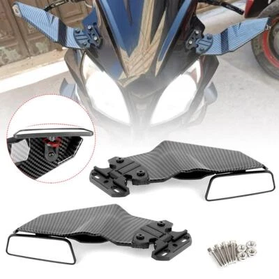 Espejos retrovisores laterales completos de fibra de carbono para Yamaha YZF R1 R3 R6 Foto 1 de 4