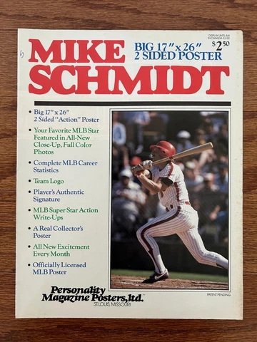1987 Vintage "MIKE SCHMIDT" {PHILADELPHIA PHILLIES} (2-Sided Poster), RARE! Cover