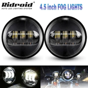Pair 4.5" LED Auxiliary Spot Fog Lights Passing Lamp 4 1/2" For Harley Motorbike - Picture 1 of 19