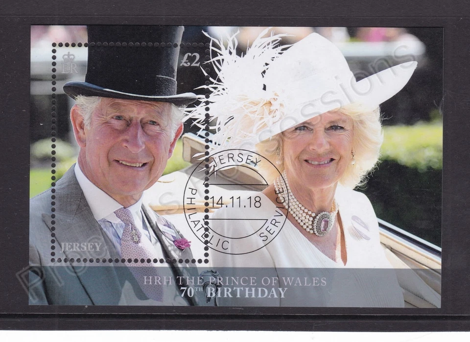 JERSEY SG MS2316 2018 USED CTO STAMP SHEET PRINCE CHARLES 70TH BIRTHDAY - Image 1 of 1