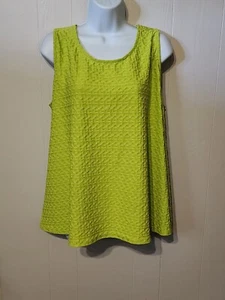 Kim Rogers Sleeveless Top Medium Green Round Neck Summer Casual A180 - Picture 1 of 4