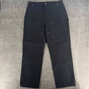 Carhartt Duck Canvas Double Knee Carpenter Pants B01-M Black Men’s 38x32 USA NWT - Picture 1 of 10