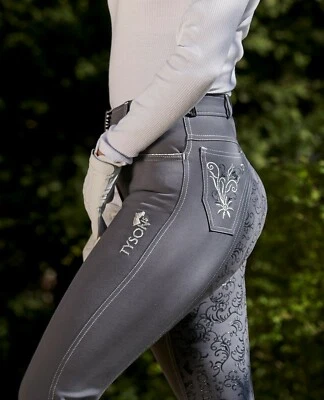 TYSONS BREECHES Reithose Rusty Grau 36 38 40 42 44 46 48 50 Reiterhose Vollbesatz Grip Tysons