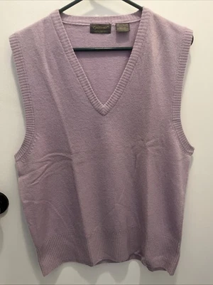 Epitome 100% Lambswool Vintage V Neck Sleeveless Sweater Purple Womans Large - Image 1 of 4