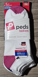 6 Pares Peds Damas Mujeres Ligeros No Show Calcetines Queen Talla 8-12 Blanco - NUEVO - Imagen 1 de 4